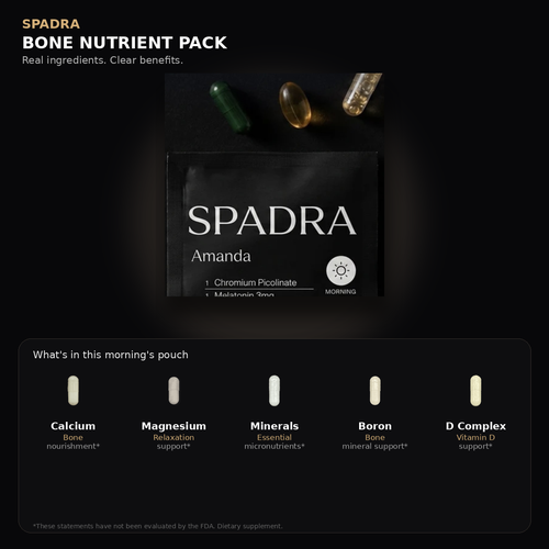 SPADRA Bone Nutrient Pack — Amanda packet with real ingredients