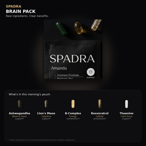 SPADRA Brain Pack — Amanda packet with real ingredients