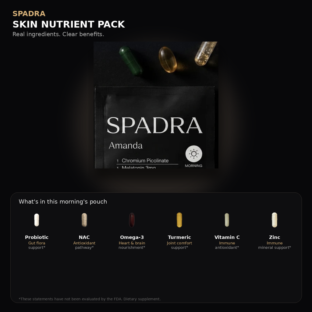 SPADRA Skin Nutrient Pack — Amanda packet with real ingredients