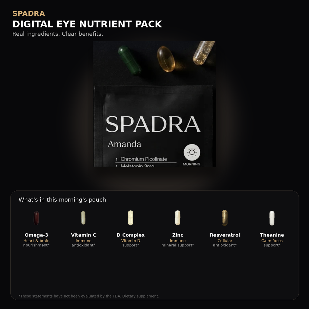 SPADRA Digital Eye Nutrient Pack — Amanda packet with real ingredients