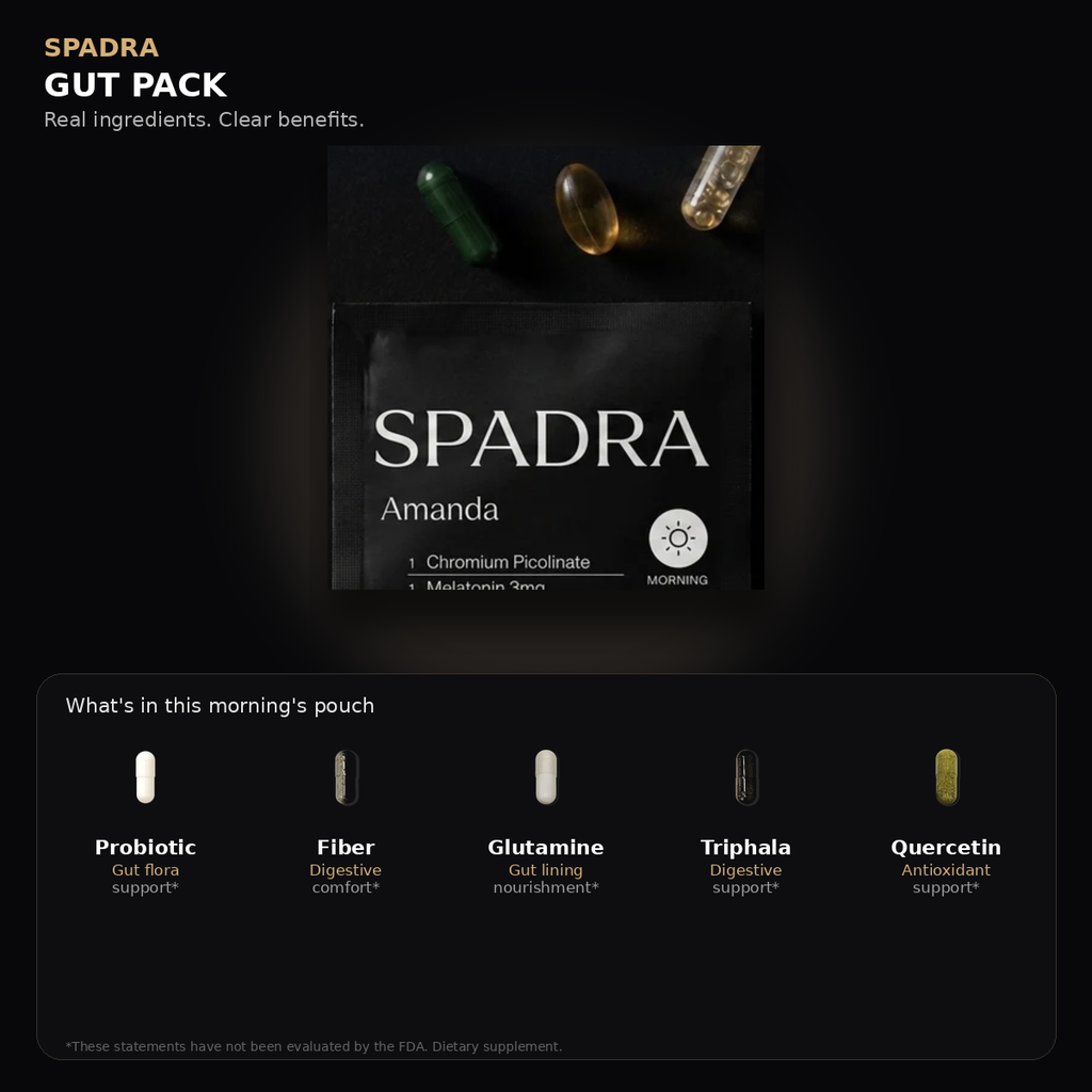 SPADRA Gut Pack — Amanda packet with real ingredients