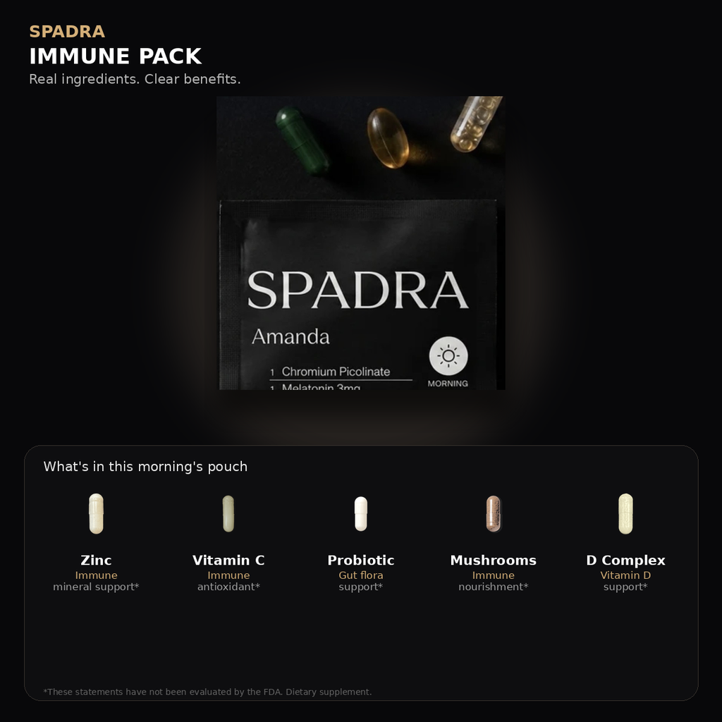 SPADRA Immune Pack — Amanda packet with real ingredients