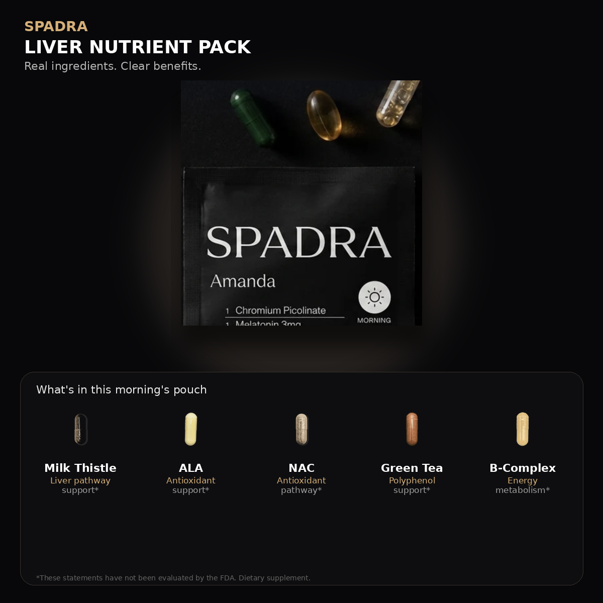 SPADRA Liver Nutrient Pack — Amanda packet with real ingredients