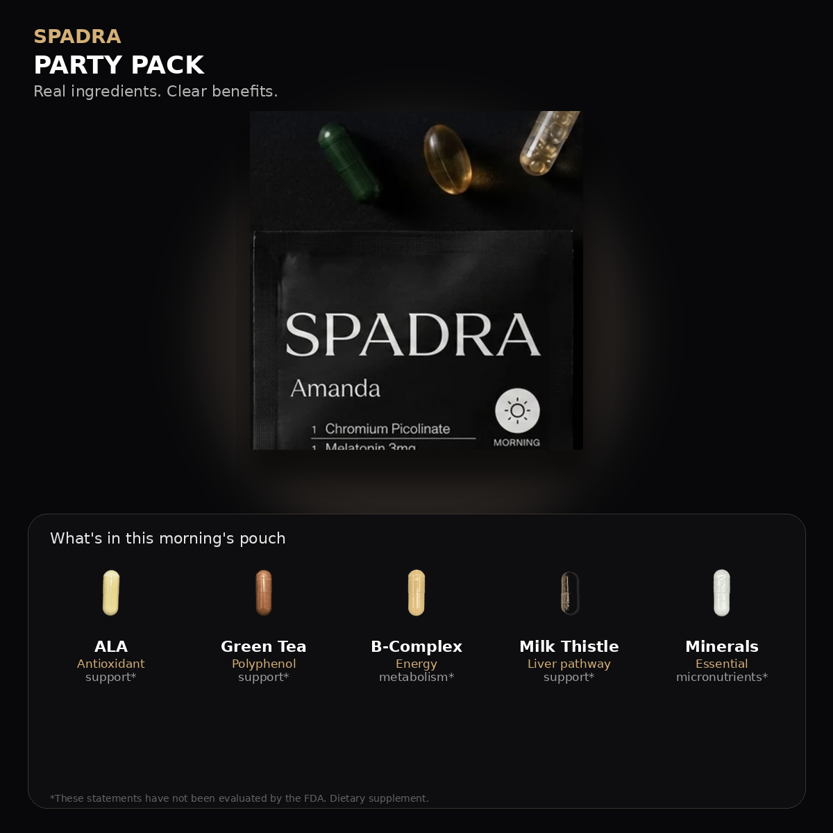 SPADRA Party Pack — Amanda packet with real ingredients